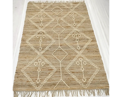 Tapis avec motif géométrique et franges