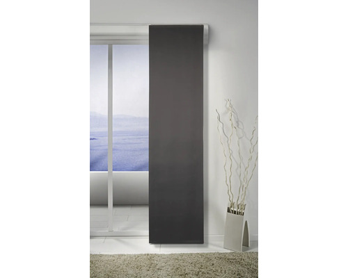 Panneau japonais décoratif devant une fenêtre avec vue sur la mer, à côté d''un vase avec des branches