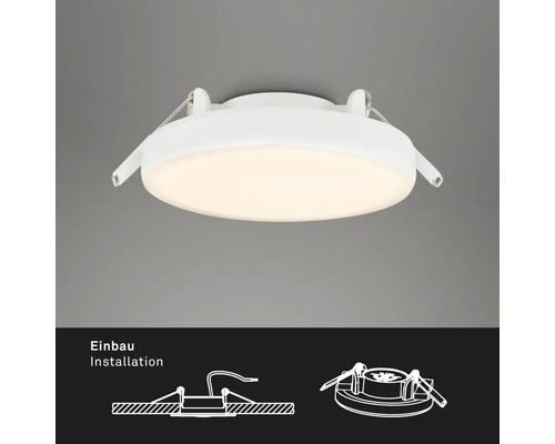 Spot encastrable blanc avec schéma d''installation