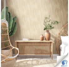 Pièce lumineuse avec meubles en rotin, commode, décoration et label Aqua Grip Technology