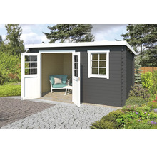 Abri de jardin moderne avec double porte et fenêtre en bois