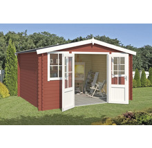 Maison de jardin en bois avec double porte dans le jardin