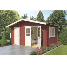 Abri de jardin en bois avec double porte et porte simple