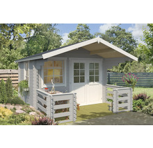 Abri de jardin en bois avec véranda et fenêtres