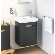 Badezimmerwaschbecken mit Unterschrank, Armatur und Handtuchhalter