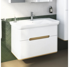 Waschtischunterschrank mit Waschbecken und Armatur im Badezimmer