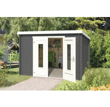 Abri de jardin avec double porte et fenêtres pour ranger les outils de jardin