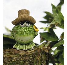 Gartenfigur Frosch mit Hut und Sonnenblume