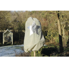 Housse de protection pour plantes avec motif étoile dans un jardin hivernal