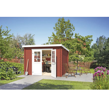 Jardin avec cabanon de jardin, mobilier de jardin et outils de jardin