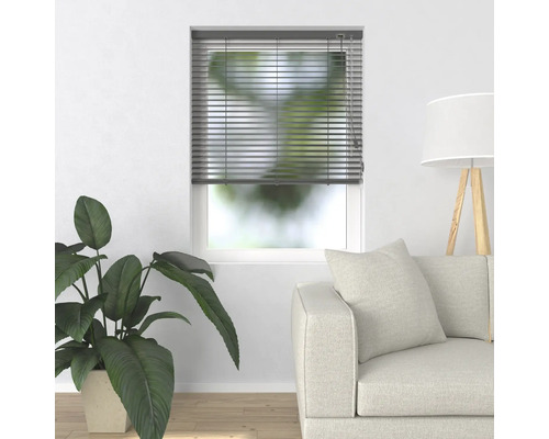 Fenêtre avec stores horizontaux dans un salon