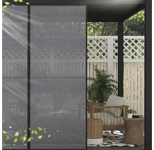 Terrasse avec paravent, mobilier de jardin et plantes