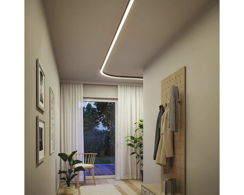 Flur mit Deckenleuchte, Garderobe und Zimmerpflanzen