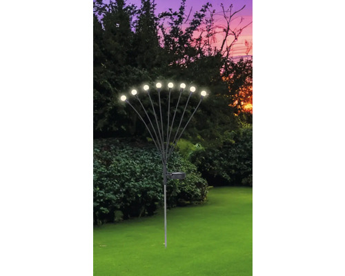 Jardin avec lampe solaire en forme de fleur