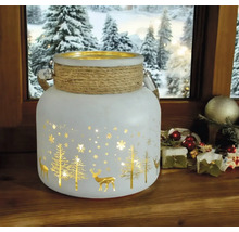 Lanterne décorative avec motifs dorés de cerfs et d''arbres pour un éclairage d''ambiance