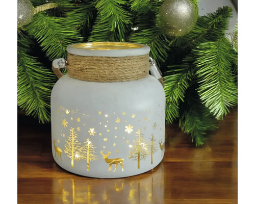 Lanterne décorative avec motifs de cerfs et d''arbres