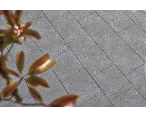 Graue Pflastersteine im Gartenbereich