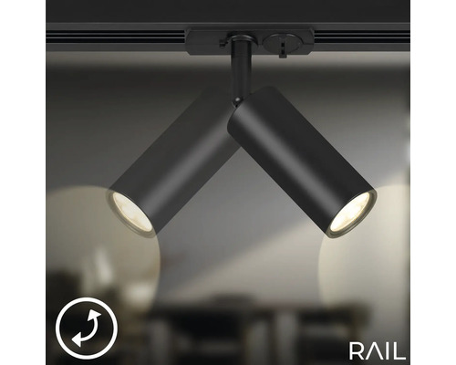 Spot pivotant sur un rail