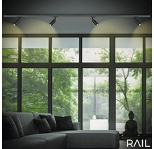 Rail avec spots dans le salon