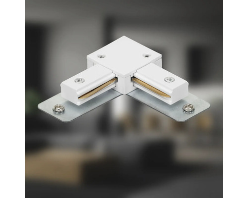 Dreiphasen-Stromschienenverbinder in T-Form, Weiss, mit Schrauben