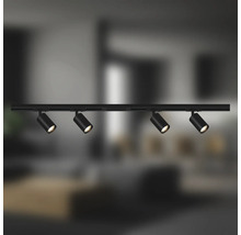 Schienensystem mit vier Strahlern zur Deckenmontage