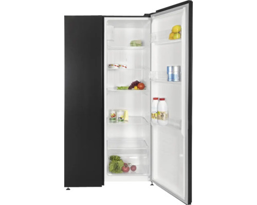 Réfrigérateur ouvert avec des aliments sur les étagères