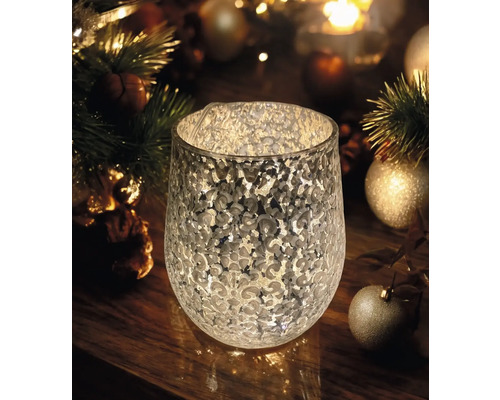 Photophore en verre avec motif pour une décoration chaleureuse