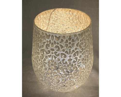 Vase décorative en verre avec motif floral
