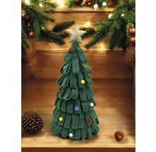 Sapin de Noël décoratif en feutre avec étoile et boules colorées comme décoration de table