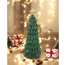 Sapin de Noël décoratif en tissu avec étoile et petites boules colorées