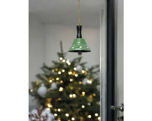Dekorative grüne Glocke mit Sternenmuster als Christbaumschmuck