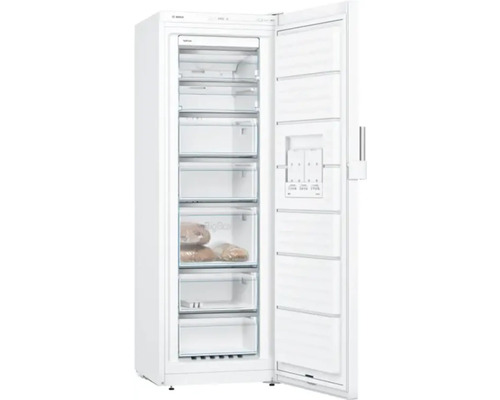 Congélateur ouvert avec plusieurs tiroirs