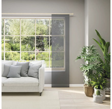 Salon avec fenêtre, canapé et panneau coulissant pour l''intimité