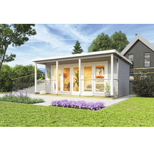 Maison de jardin moderne avec terrasse et double porte vitrée