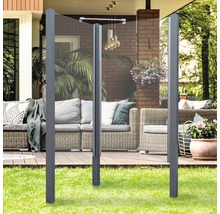 Garten-Dusche Breuer Exo 2-seitig 95 x 200 cm Klarglas Profil grau-thumb-0