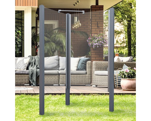 Garten-Dusche Breuer Exo 2-seitig 95 x 200 cm Klarglas Profil grau-0