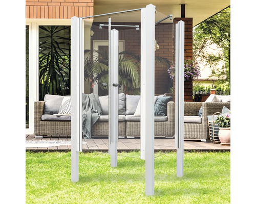 GartenDusche Breuer Exo 3seitig 95 x 200 cm mit Pendeltür Klarglas