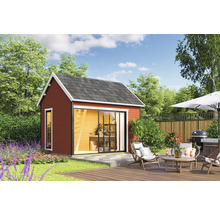 Jardin avec cabanon, terrasse et espace barbecue