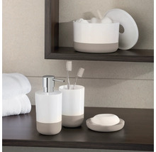 Badezimmer-Accessoire-Set mit Seifenspender, Zahnbürstenhalter, Seifenschale und Aufbewahrungsbehälter