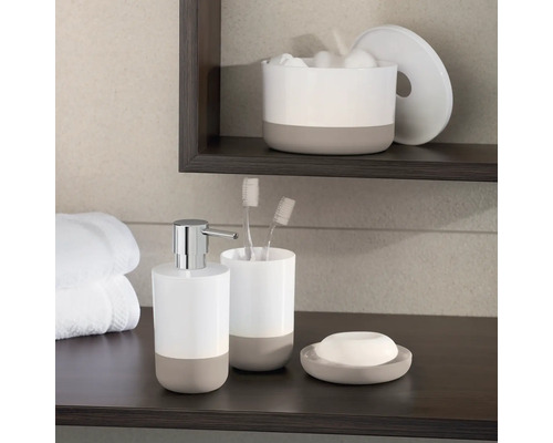 Badezimmer-Accessoire-Set mit Seifenspender, Zahnbürstenhalter, Seifenschale und Aufbewahrungsbehälter