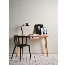 Schreibtisch mit Lampe, Stuhl und Dekoration für ein Arbeitszimmer