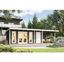 Maison de jardin avec terrasse et coin salon dans le jardin