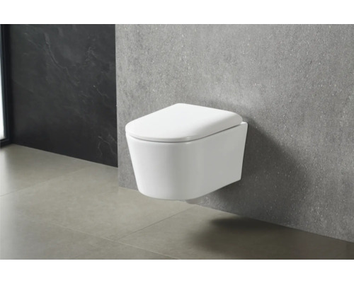 WC suspendu en céramique dans la salle de bain