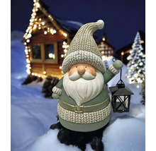 Dekofigur Weihnachtsmann mit Laterne im Winterdorf