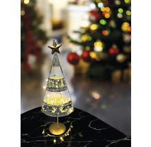 Sapin de Noël décoratif en métal avec étoile et éclairage