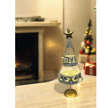 Sapin de Noël décoratif en métal avec étoile et éclairage
