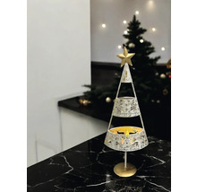 Bougeoir décoratif en forme de sapin de Noël avec étoile, décoration de Noël