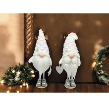 Deux gnomes de Noël blancs comme décoration