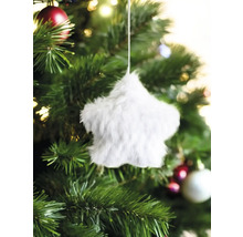 Sapin de Noël avec étoile décorative blanche