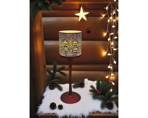 Dekorative Leuchte mit Winterdorf-Motiv für weihnachtliche Beleuchtung